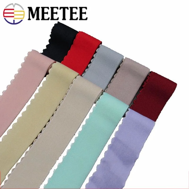 

Meetee 3meters 40mm Suede Lace Elastic Band Rubber Polyester Underwear Waist Belt Garment DIY Handmade Sewing Supplies AP585