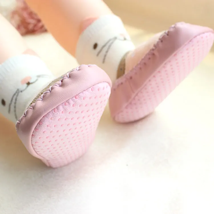 Мультяшные носки детские Нескользящие хлопковые носки-тапочки с кожаной подошвой носки для малышей модные носки для новорожденных мальчиков и девочек