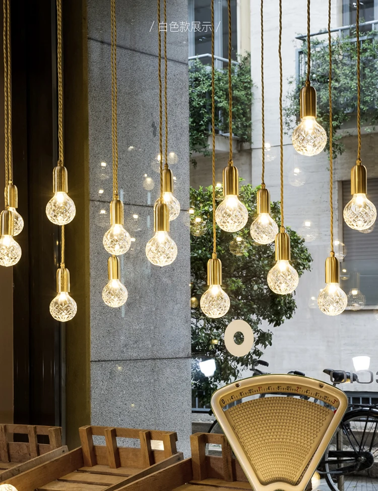 

Gold LED Creative Crystal Creative Pendant Light European-style Luxury LED Lamps Moderm Glass Indoor Lighting Restaurant