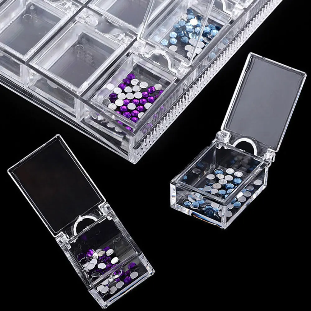 

20 Slots Diamond Painting Accessories Nail Art Storage Box Plastic Display Case Organizer For Beads Diamond Painting Tools