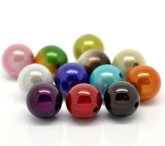 

100Pcs Mixed Miracle Acrylic Round Spacer Beads 14mm(B15698)