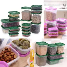 Новинка, 17 шт, кухонный ящик для хранения, пластиковый контейнер для хранения пищевых зерен, зерен, бобов, риса, контейнер, чехол
