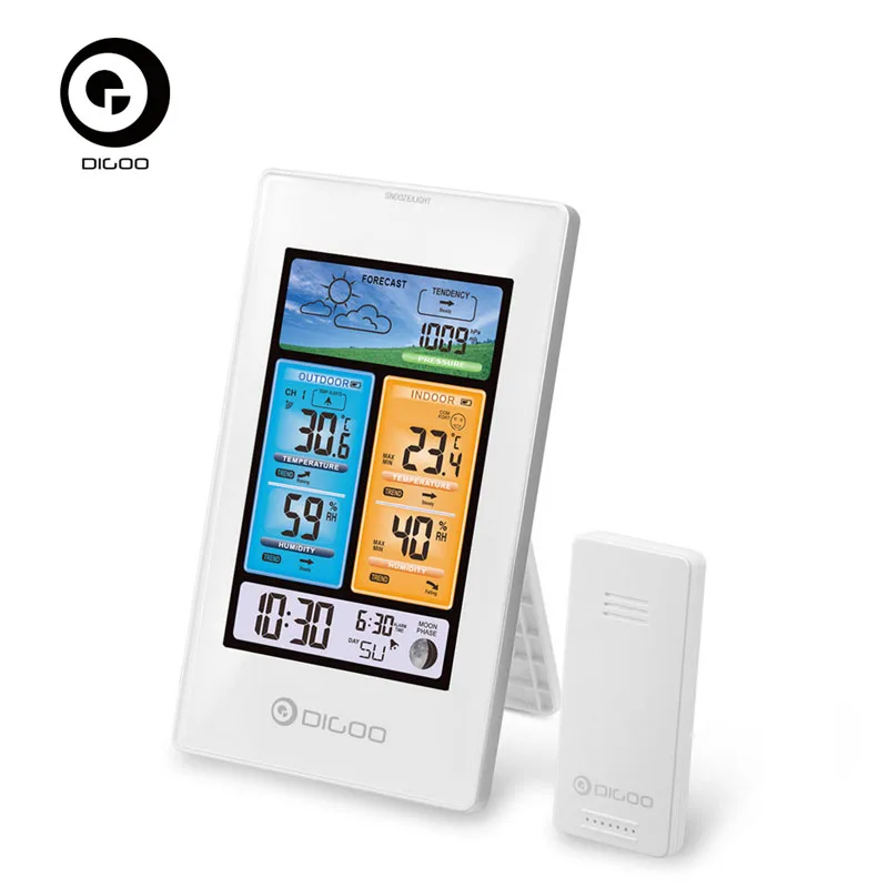 

DIGOO Smart Home DG-EX003 Vertical Color Screen Weather Station Temperature Humidity Outdoor Sensor Thermometer Hygrometer