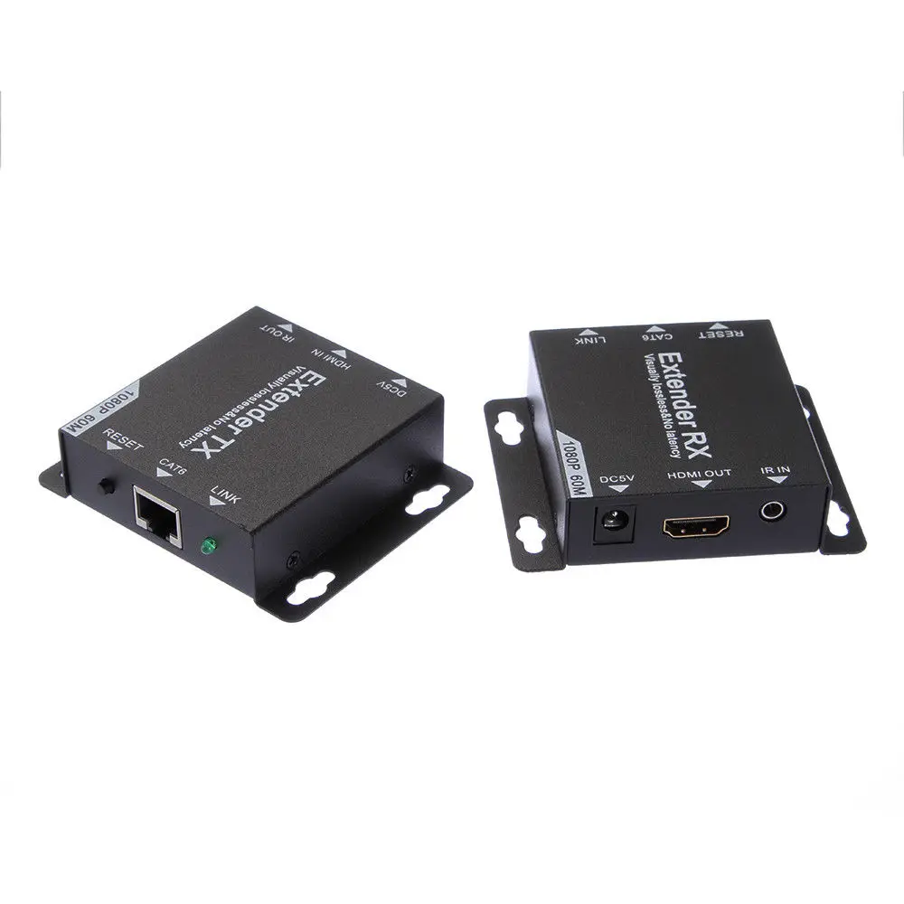 HFES HDMI удлинитель TX + RX 1080P до 60 м через Cat6/7 UTP Ethernet RJ45 кабель ИК управления| |