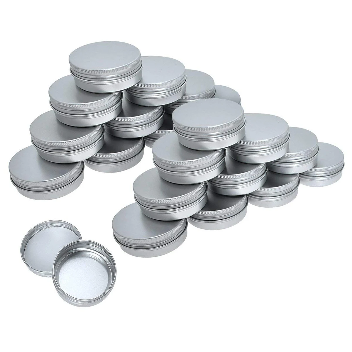 Упаковка из 40 винтовых круглых алюминиевых банок-алюминиевая винтовая крышка круглый жестяной контейнер бутылка