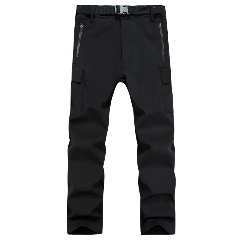 HEWOLF de los hombres de invierno al aire libre pantalones de senderismo dentro de pantalones de lana pantalones impermeable a prueba de viento Camping senderismo pesca Pantalones