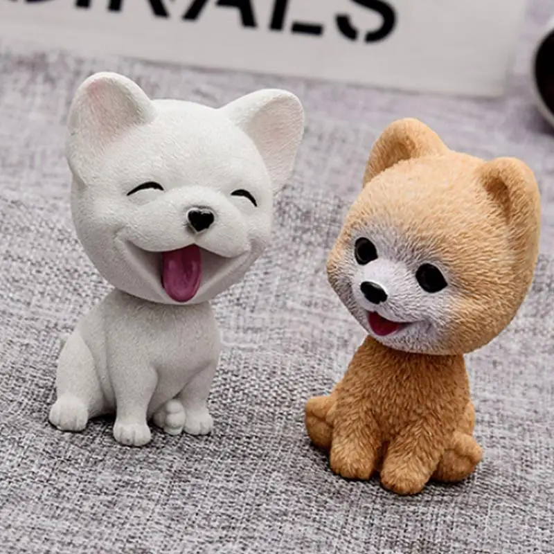 Professional Car Shaking Head Dog Doll Ornaments Car Swing Dog Cartoon Car Doll Resin Teddy Shiba Inu Welsh Corgi French Bulldog