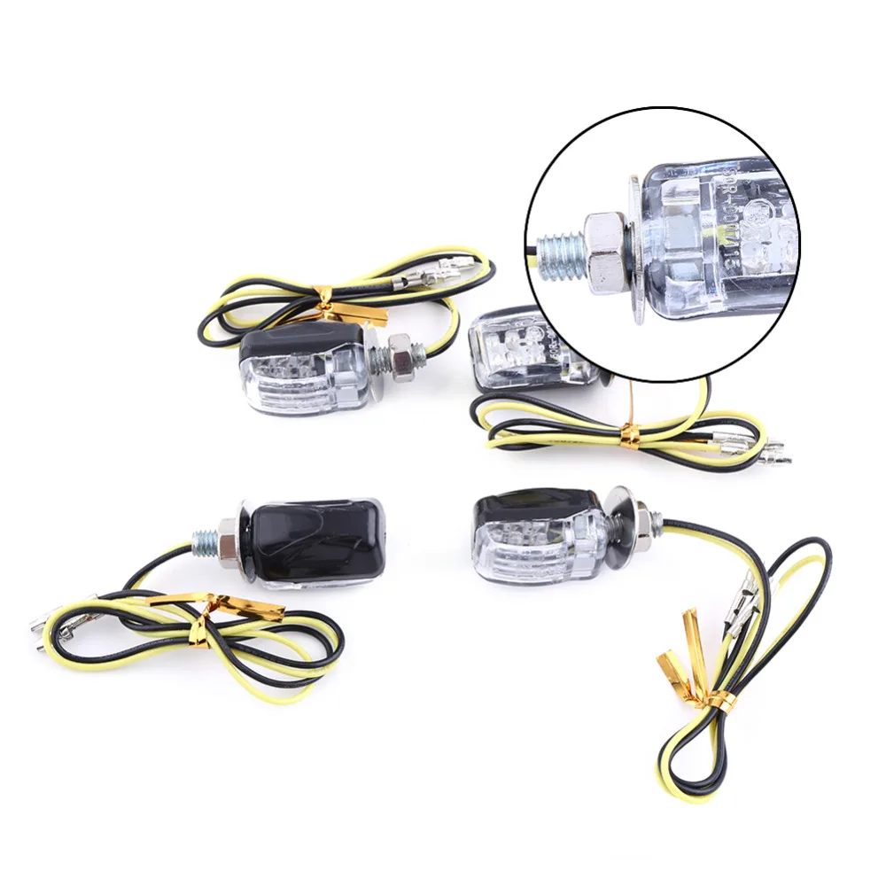 4PCS/Set 6 LED 12V Mini Motorcycle Motorbike Turn Signal Blinker Indicator Light Lamp Universal Motorsiklet Aksesuarlari |