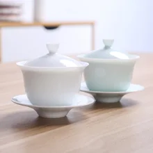 Традиционный китайский чай набор Gaiwan белый фарфоровый чайный сервиз Супница чашка чаша чайная церемония кунг-фу керамика цветочный чай мастер чашка