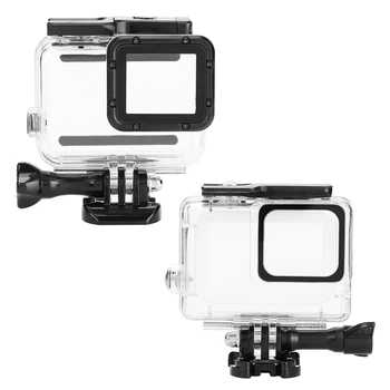 

Waterproof Case Diving 45m Depth Durable Action Camera Waterproof Housing Case Touch Screen Cover for Gopro Hero 7 Silver White