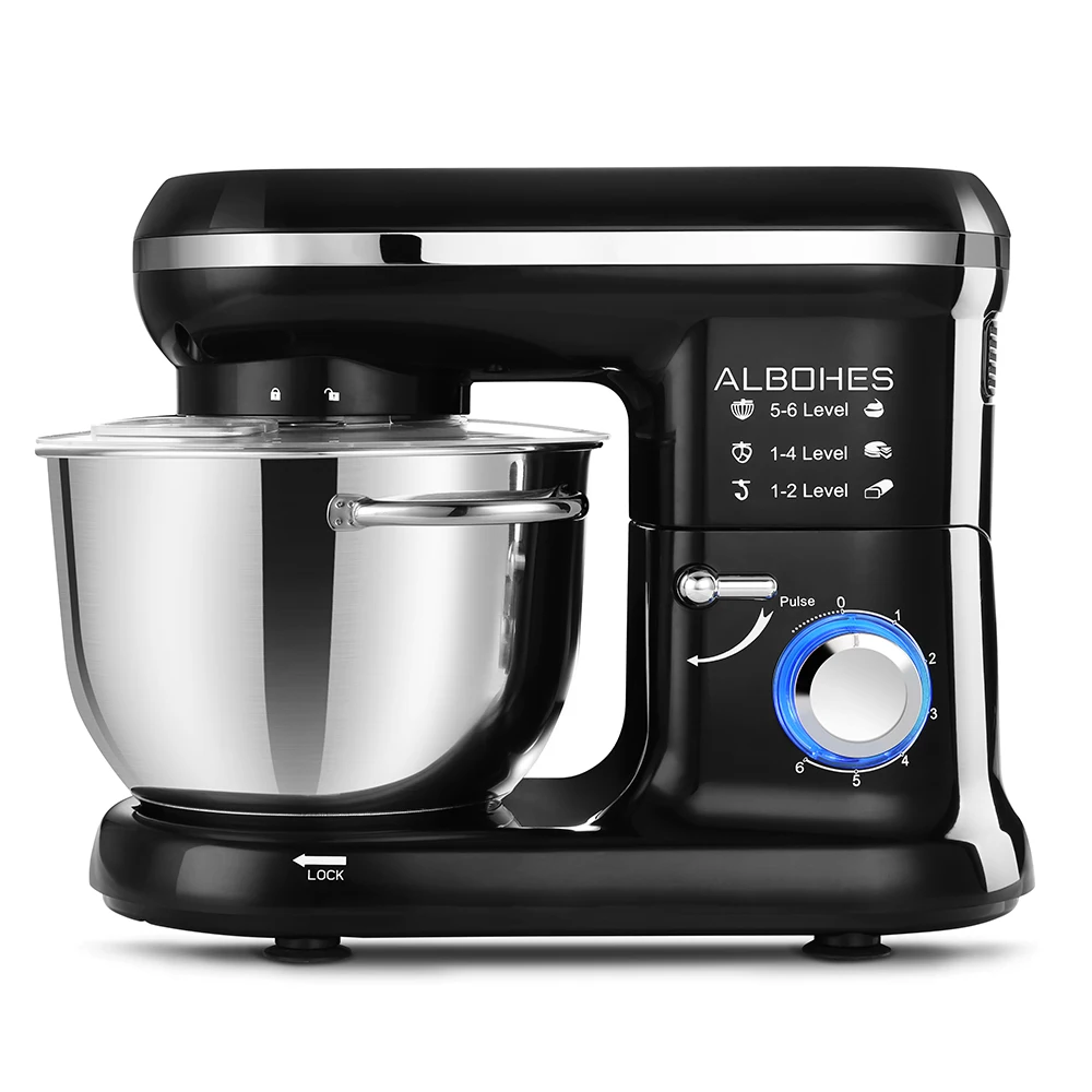 

600W 5L Stainless Steel Bowl 6-speed Kitchen Food Stand Mixer Cream Egg Whisk Blender Cake Dough Bread Mixer Maker Machine