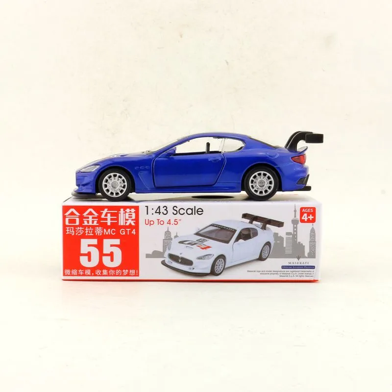 Литая металлическая игрушка модель/Масштаб 1:43 Maserati MC GT4 Super Car/Pull Back/открывающиеся