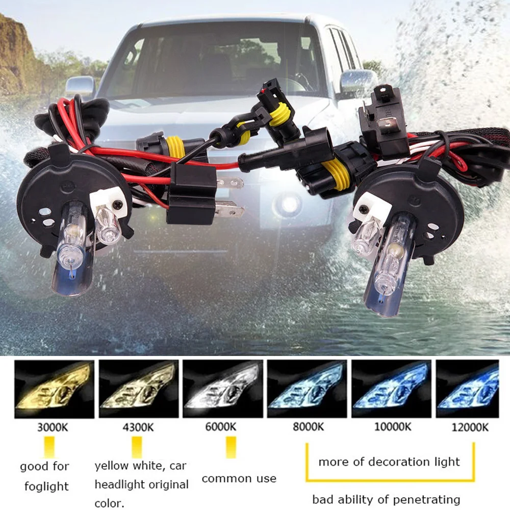 AC/DC 12V HID Xenon H4 Ксеноновые галогенные лампы светильник 9004 9007 H13 Высокая Низкая Hi Lo