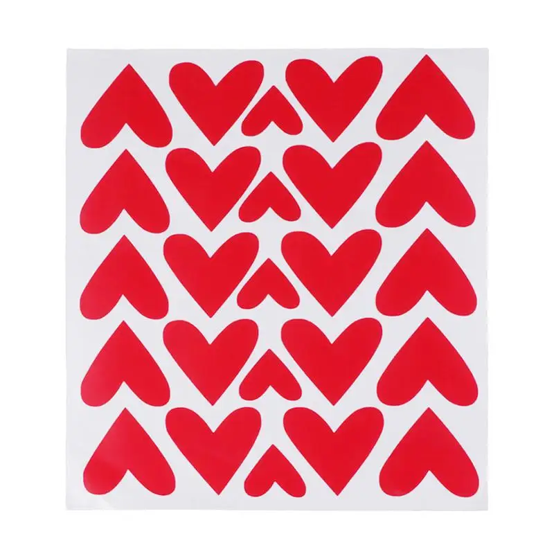 25 Pcs Love Heart Stickers PVC Self Adhesive Romantic Valentines Day
