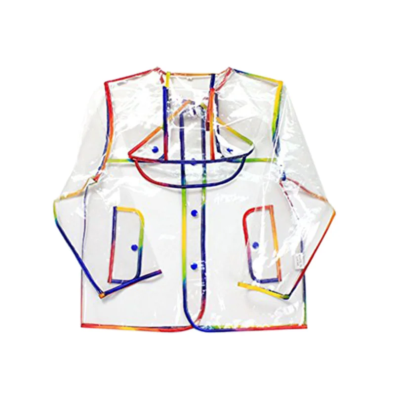 

Children Raincoat Eva Transparent Clear Rainwear Hooded Outdoor Touring Rain Coat For Outdoor Travel Camping