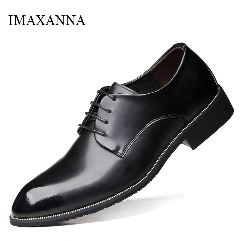 IMAXANNA мужские кожаные туфли модные офисные свадебные весенние