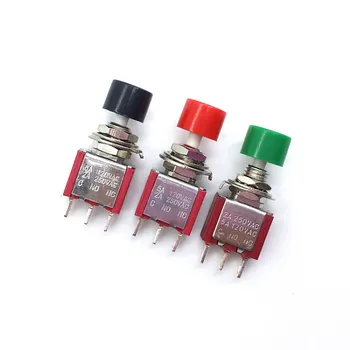 

2pcs Red Black Green 3Pin C-NO-NC 6mm Mini Momentary Automatic return Push Button Switch 2A 250VAC/5A 120VAC Toggle Switches