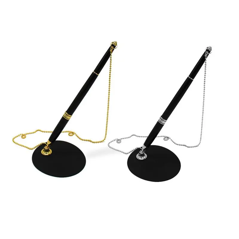 

Bar Pens Business Office Metal With Chain Pen Hotel Signing Pen Bank Counter Advertising Gift Set Chained Pen