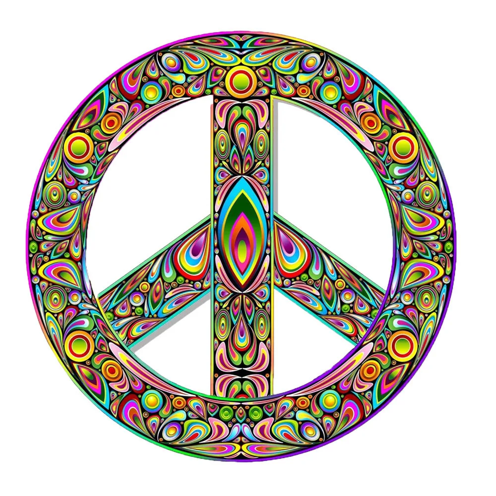 

Color Peace Sign Logo Vinyl Sticker Color Rainbow Car Sticker Accessory Personalized Decoration For