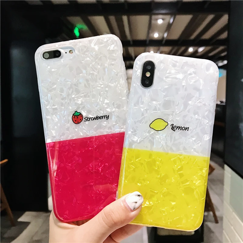 3cpizai для Apple iphone Xs max XR X Чехол крутой Сращивание мраморный фруктовый мягкий 8 7 6s Plus