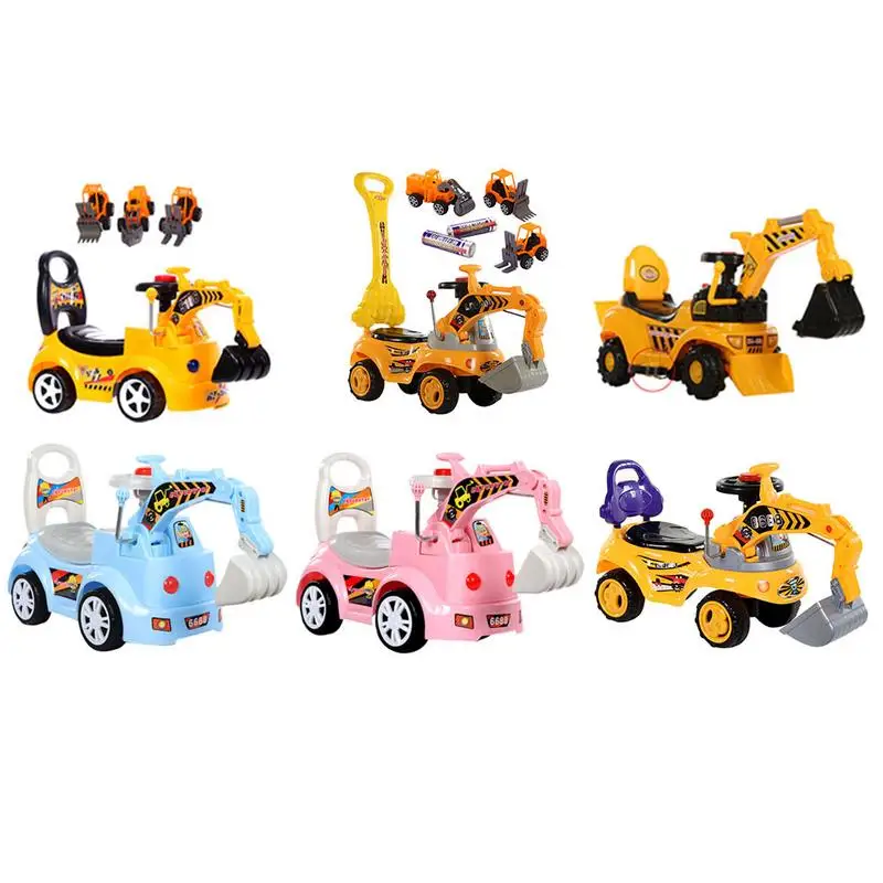 

Mini Children's Electric Excavator Scooter Engineering Car Model Tractor Toy With Music Engineering Car Model
