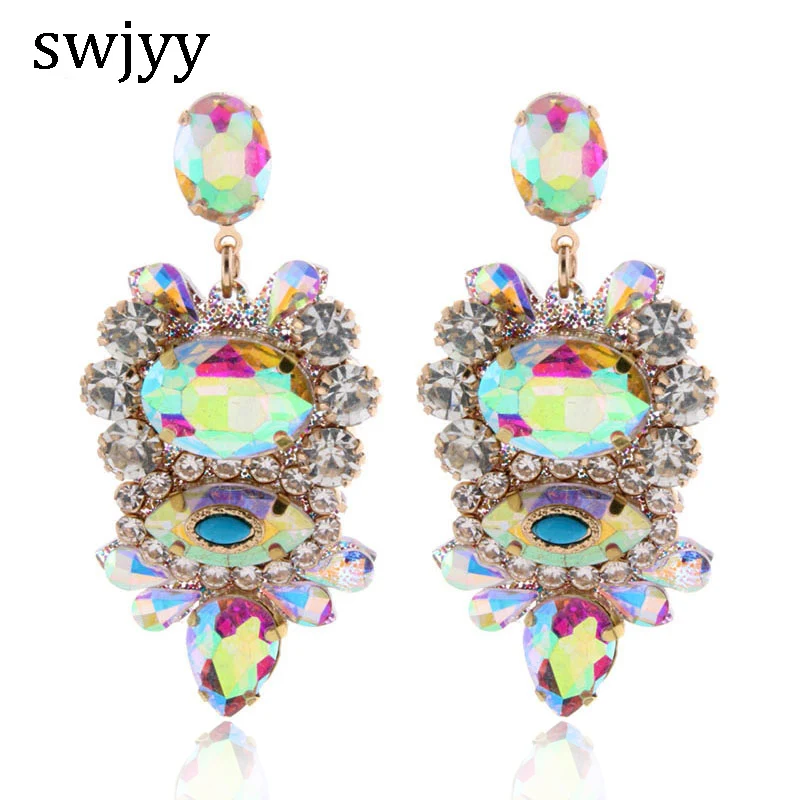

swjyy Oorbellen Resin glass exaggeration Large fashion charm earrings for woman Brinco Ear