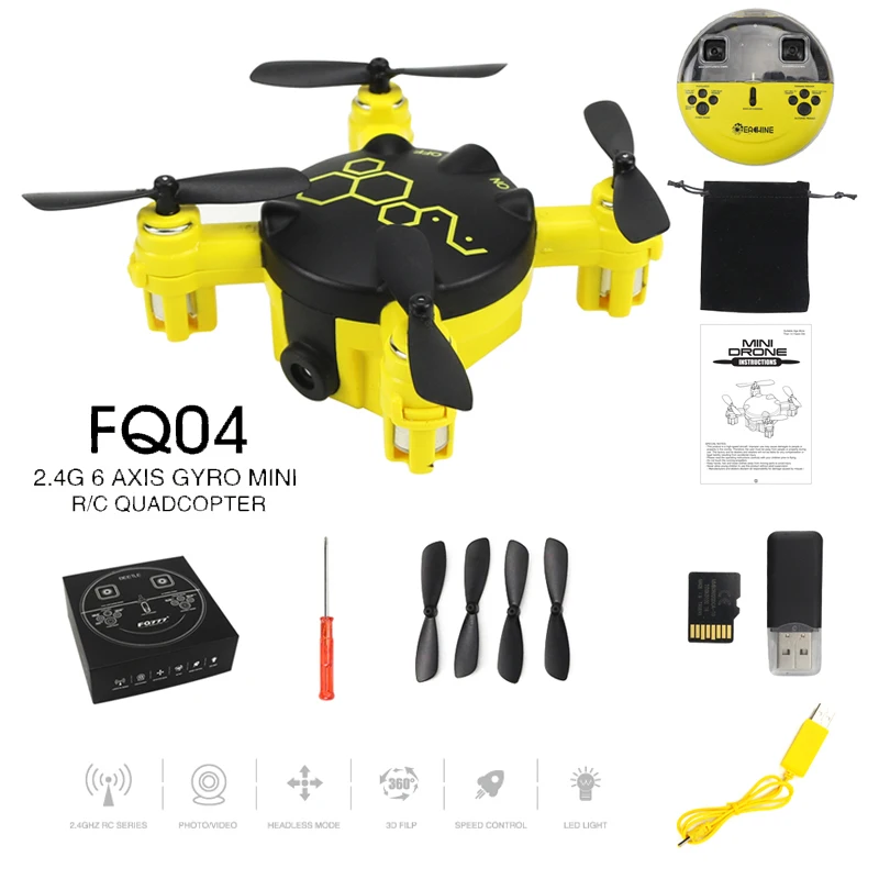 FQ777 FQ04 2.4GHz 4CH 6 Axis Gyro rc Airplane Remote Control Quadrocopter with Camera RC Quadcopter Selfie Mini Pocket Drone