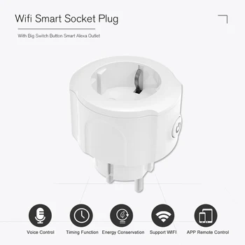 

2pcs Wifi Smart Plug Wifi Smart Socket EU Switch Button Smart Alexa Outlet Support APP Remote Control Timing Voice Control