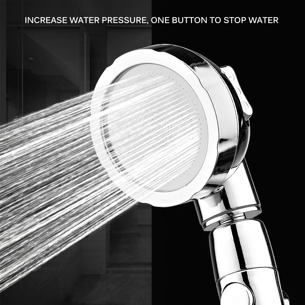 

360 Degrees Rotating Adjustable Water Saving Shower Head Three Mode Shower Water Pressure Shower Head with Water Control Button