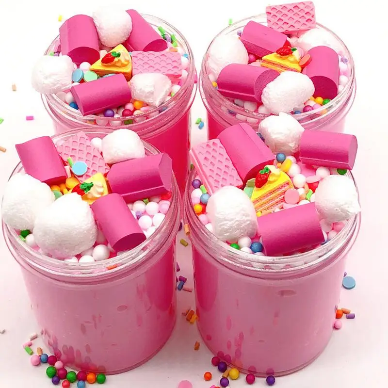 

Children DIY Color Plasticine Toy Crystal Mud Cake Cloud Slime Poke Milk Puree Pottery PUFF Glue Brain Game Clay Toy For Kids