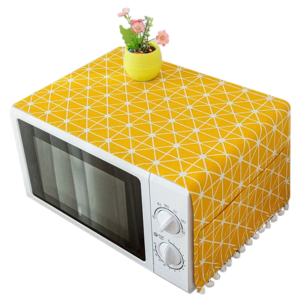 

Modern Style Cover Microwave Dust Proof Cover Microwave Oven Hood Home Decor Microwave Towel With Pouch Home Supply Hot