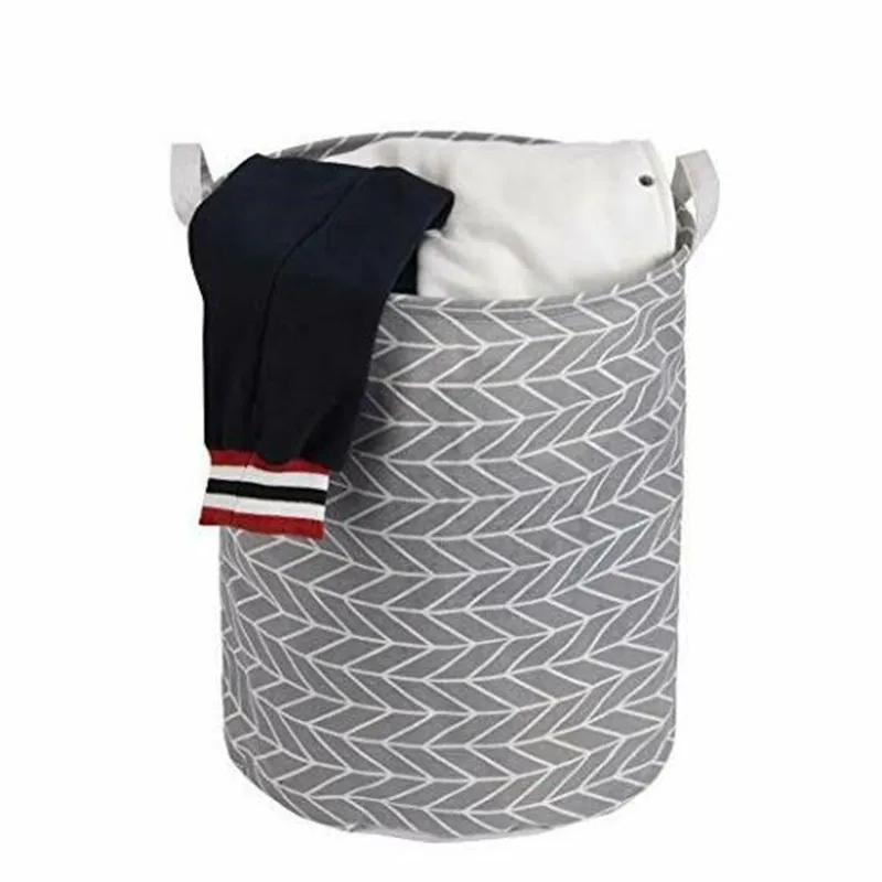 

Foldable Kid Toy Storage Laundry Baskets Hamper Clothes Basket Canvas Wash Bucket