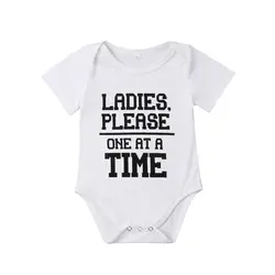 Прекрасный для новорожденных девочек Боди для мальчиков одежда с принтом буквы Playsuit комбинезон женский пляжный костюм