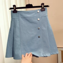 Женские однотонные спереди однобортные выше колена Мини Длина империя талии нерегулярные опрятные короткие осенние и зимние