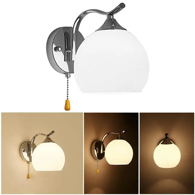 Modern Style Pull Wire Switch Scones LED Wall Light Cord Switch Bedroom