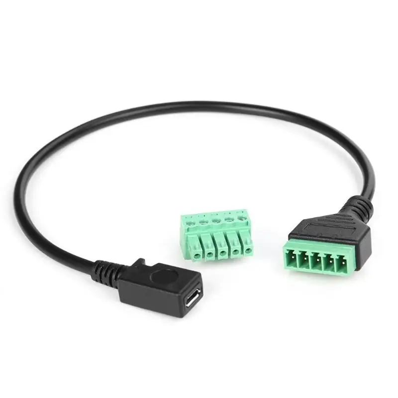 Micro USB Женский до 5 Pin винтовой клеммный разъем с 30 см экранированный кабель|Кабели|