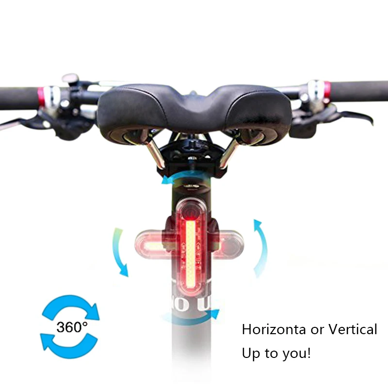 Красный 5 светодиодный USB Перезаряжаемые велосипед хвост светильник безопасности ночной езды Предупреждение задняя светильник 4 режима велосипедный фонарь со встроенным Батарея