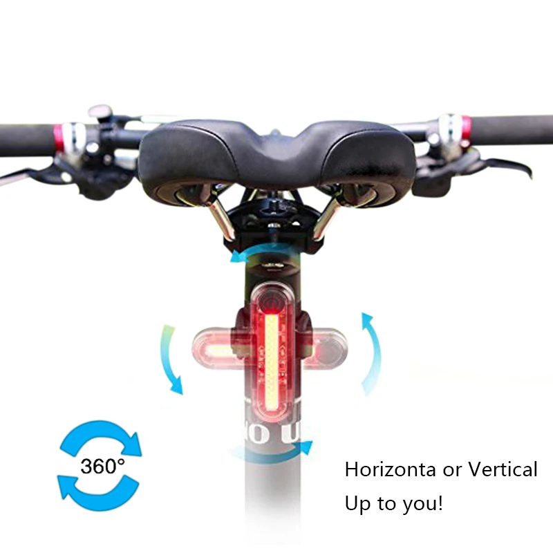 USB Rechargeable 5LED Bicycle Tail Light 4 Mode Bike Rear Lamp Built-in Battery