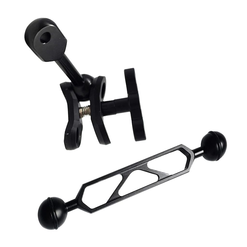 Aluminum Alloy Adjustable Diving Light Dual + Single Ball Joint Arm