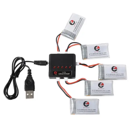 

4in1 Charger + 3.7V 600mAh Battery 4pcs for Syma X5C X5C X5SC X5SW Drone BC685 Data Cables