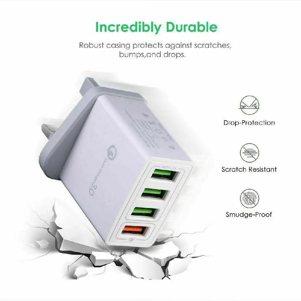 EastVita 4 Мульти Порты и разъёмы Кабель для быстрой зарядки QC 3 0 usb хаб стены Зарядное