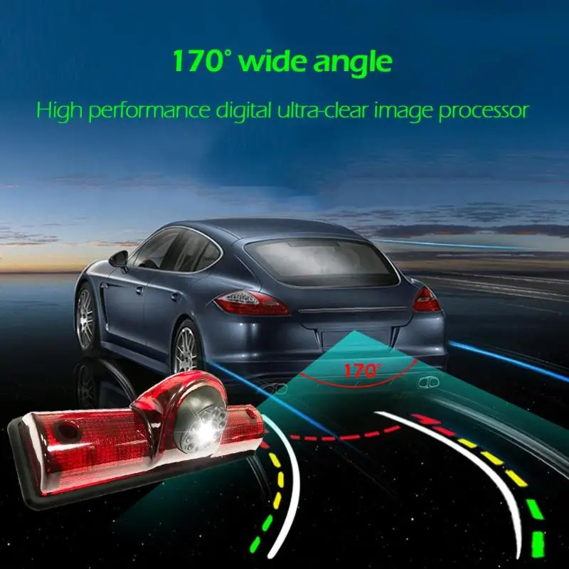 

Cargo Van 3rd Brake Light Rear View Camera IP68 170 Degree Reversing Camera 170 wide-angle brake light camera 200*62*50mm