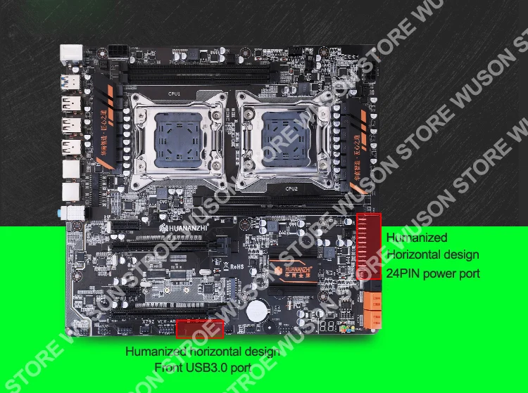 Материнская плата HUANANZHI X79 4D с M.2 слотом двойным процессором Intel Xeon E5 2660 V2 RAM 32 Гб (4*8
