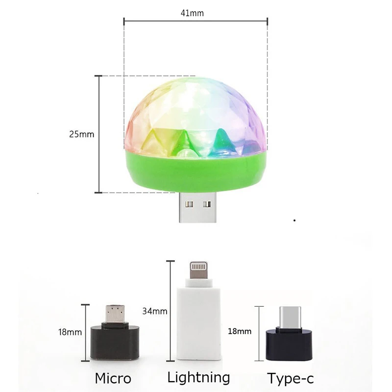 Портативный USB DC5V Диско Музыка управления праздник огней красочные