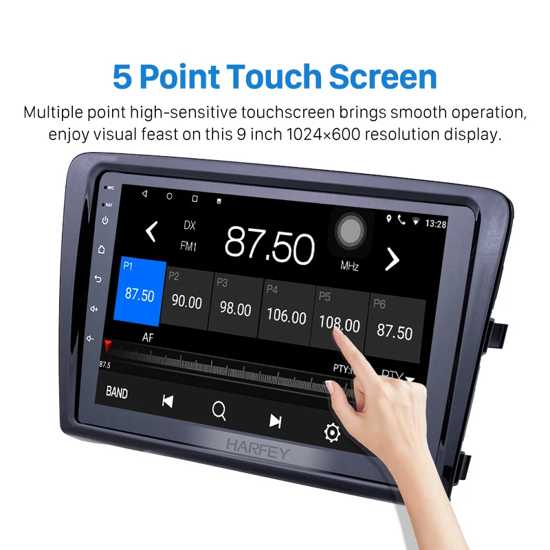 Cheap Harfey Head Unit Android 8.1/7.1 GPS Navi Audio 9 Inch Car Radio Multimedia Player For 2012-2015 Volkswagen Santana with USB Aux 2