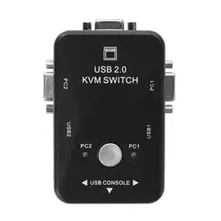 ALLOYSEED ABS 2 порты и разъёмы USB 2,0 VGA 1920X1440 сплиттер квм коробка переключения для мышь клавиатура Монитор обмен компьютер PC