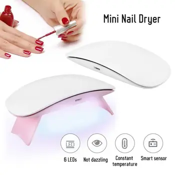 

Manicure 6W Mini Nail Dryer USB Folding Mouse Shape UV LED Gel Curing Nail Art Lights Lamps Nails Accessories