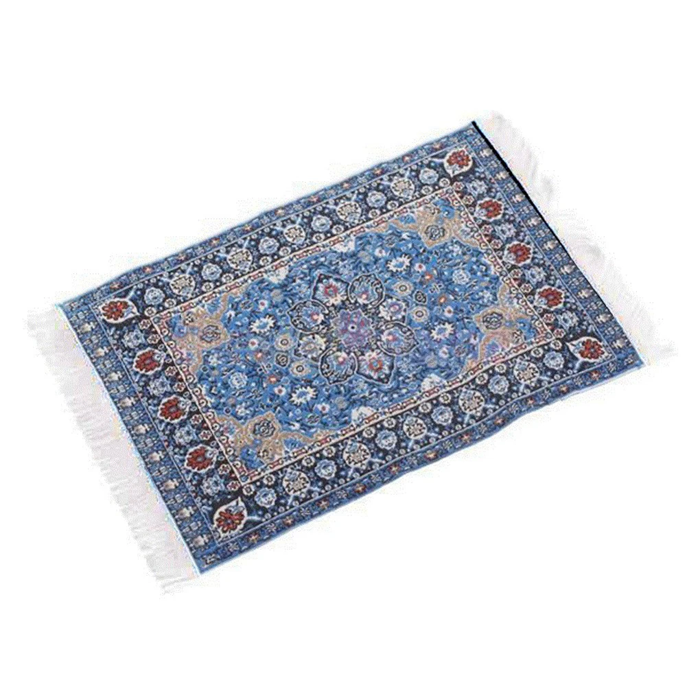 Dollhouse Miniature Small Braided Rug 3/" x 4/" Multi Color Blue Red Green 1:12