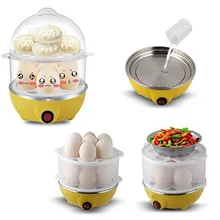 2-Layer Rapid Egg Cooker Steamer Electric Egg Poacher Boiler 14 Egg Capacity Removable Tray WXV Sale