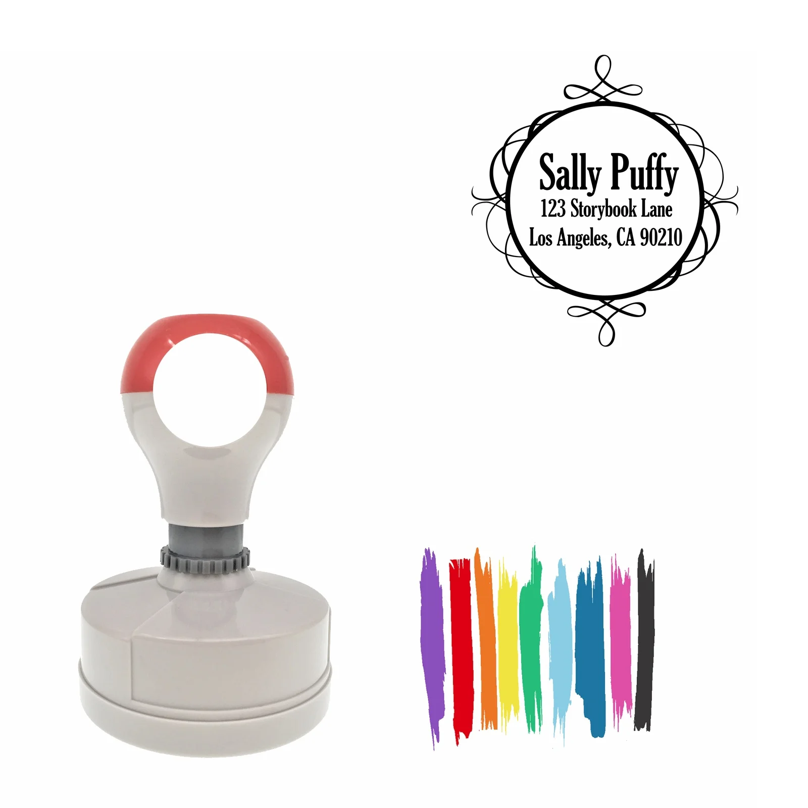 

Bbloop Swirl Design Round Pre-Inked Laser-Cut Address Stamp